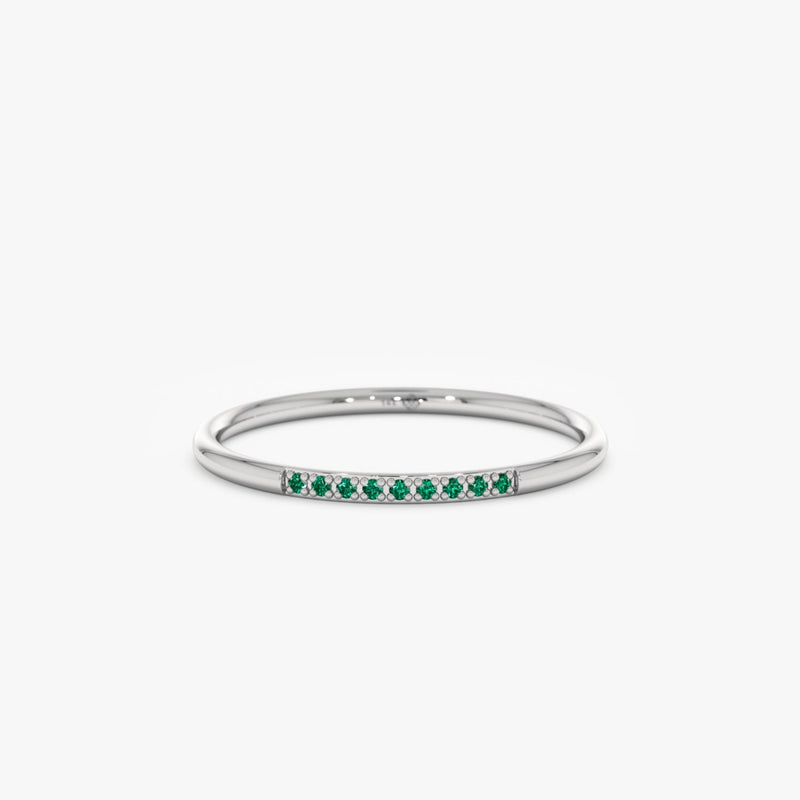 white gold multi emerald band