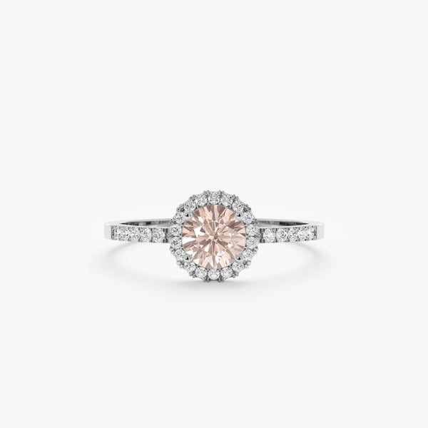 White Gold Morganite Engagement Ring