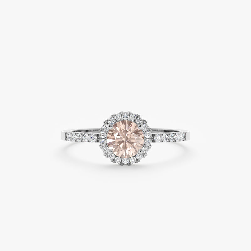 White Gold Morganite Engagement Ring