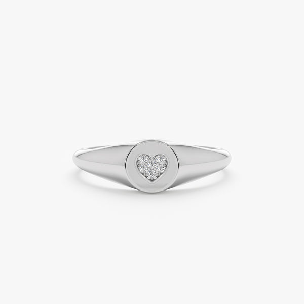 White gold diamond signet ring