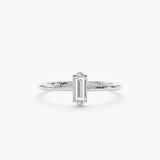 White gold baguette diamond ring