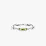 White Gold Peridot Diamond Ring