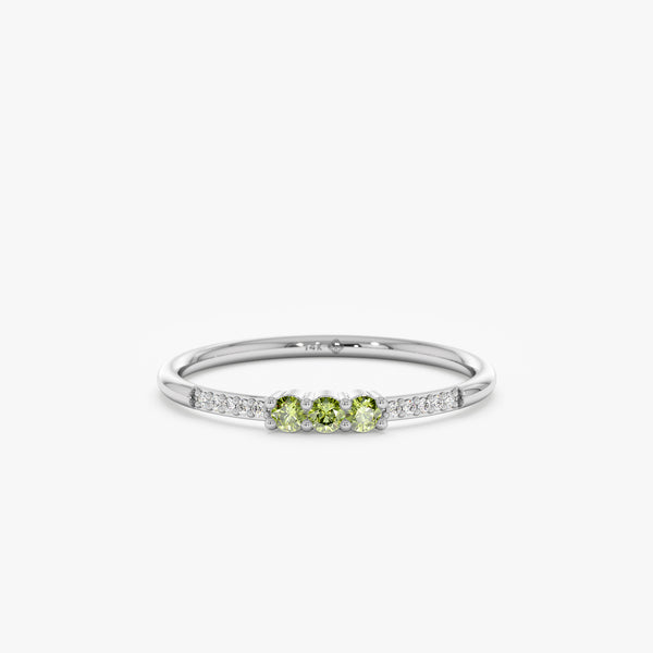 White Gold Peridot Diamond Ring
