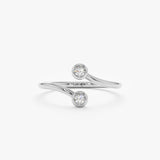 White Gold Double Diamond Open Ring