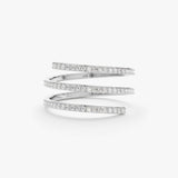 White Gold Diamond Spiral Ring