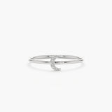 White Gold Mini Diamond Moon Ring