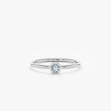 White Gold Aquamarine Bezel Ring