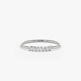 White gold dainty white diamond ring