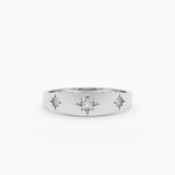 White Gold Diamond Starburst Ring
