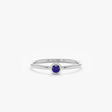 White Gold Minimalist Blue Sapphire Ring