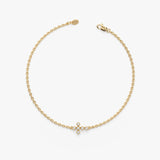 Yellow Gold Diamond Cross Bracelet