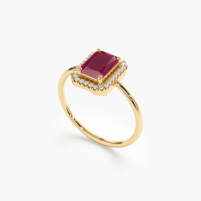 Simplistic Gold Ruby and Diamond Ring