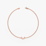 Handmade Rose Gold crescent Moon Bracelet