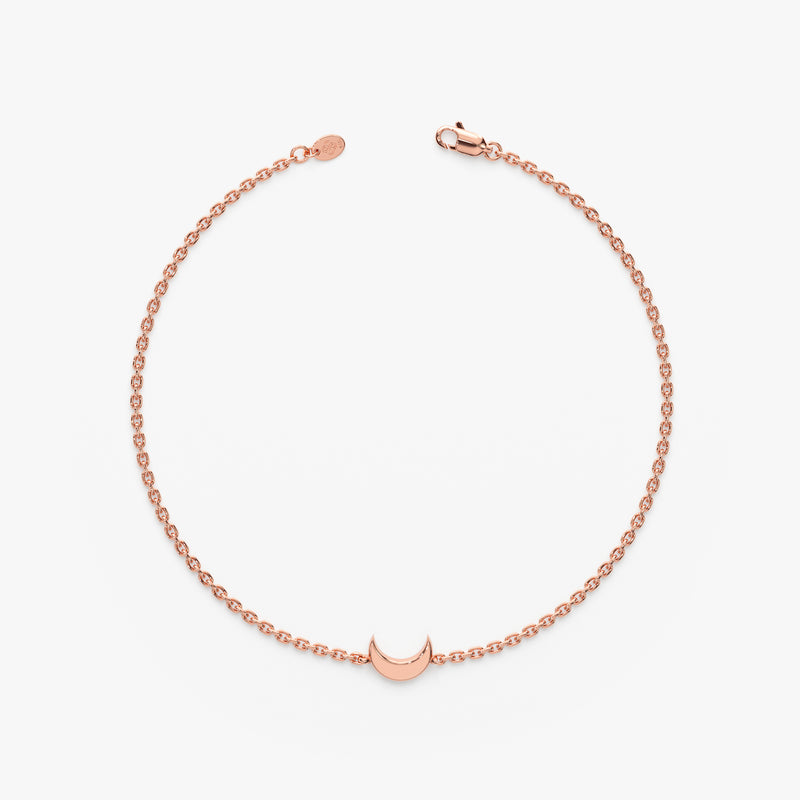 Handmade Rose Gold crescent Moon Bracelet