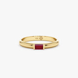 Solid Gold Dome Band Ruby Ring