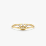 Solid Gold Diamond Evil Eye Ring