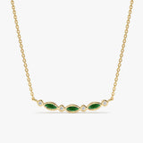 natural emerald diamond dainty necklace