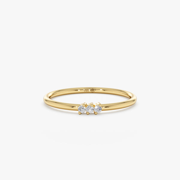 Dainty two prong diamond