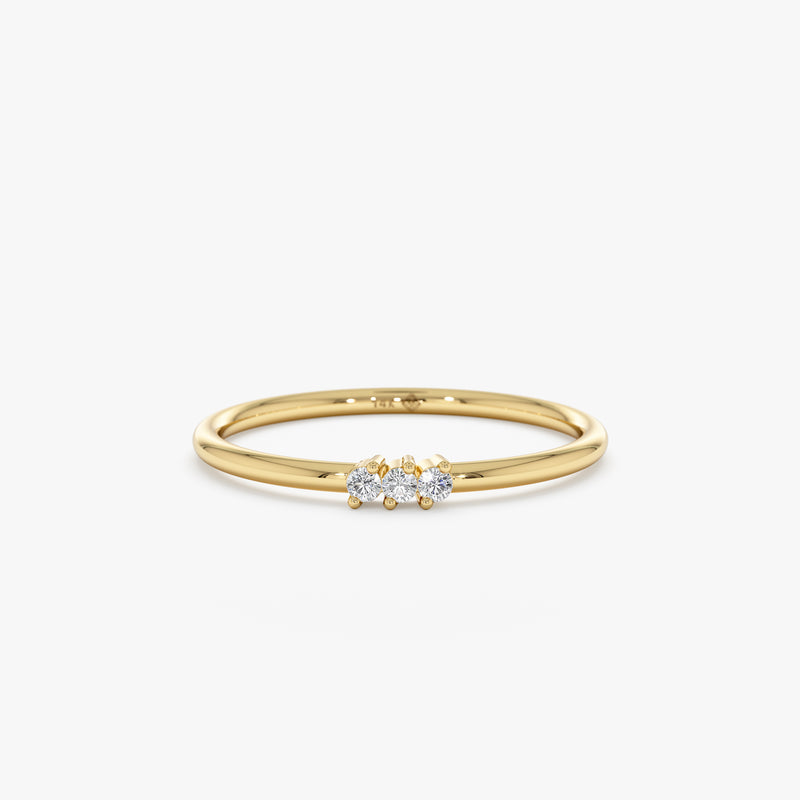 Dainty two prong diamond