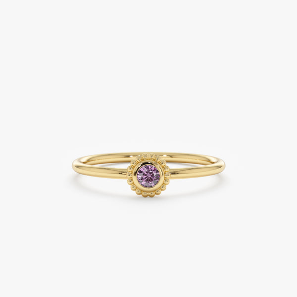 Amethyst Ring in Art Deco Bezel