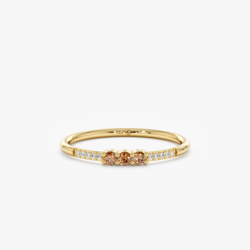 Diamond Citrine Gold Ring