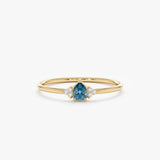 Blue Topaz Diamond Ring