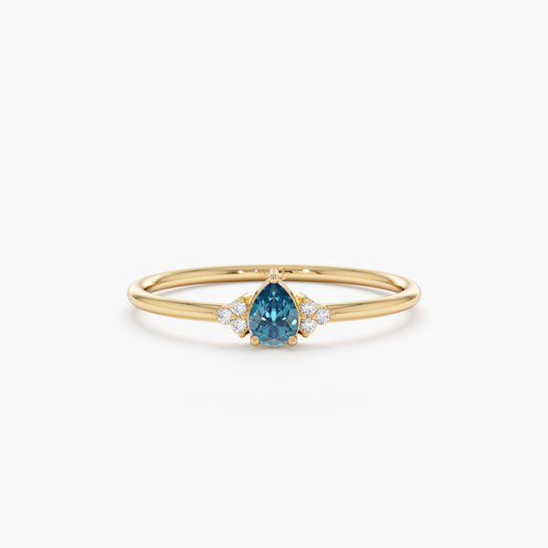 Blue Topaz Diamond Ring