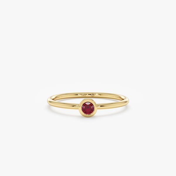 Handmade Ruby Bezel Ring