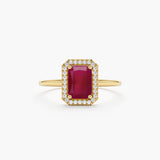 Yellow Gold Ruby Diamond Ring