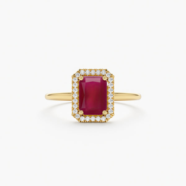 Yellow Gold Ruby Diamond Ring