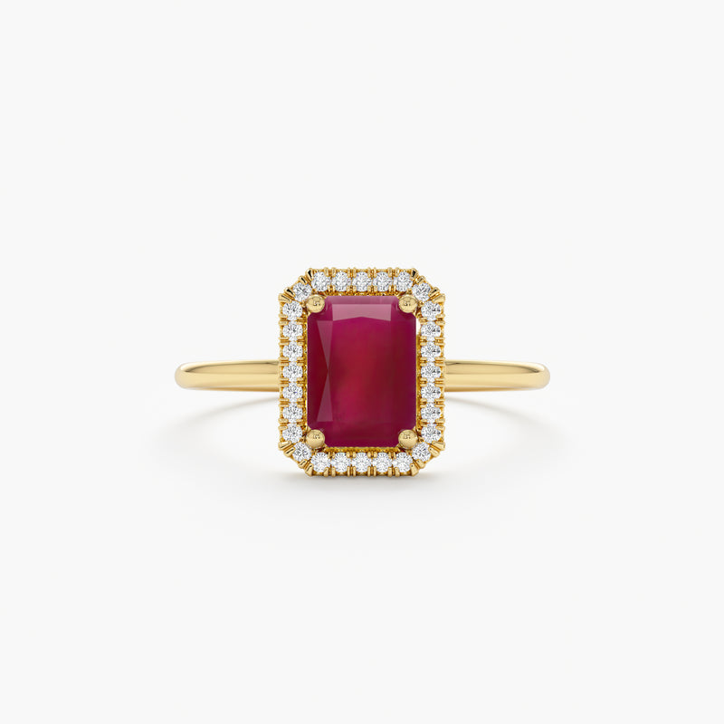 Yellow Gold Ruby Diamond Ring