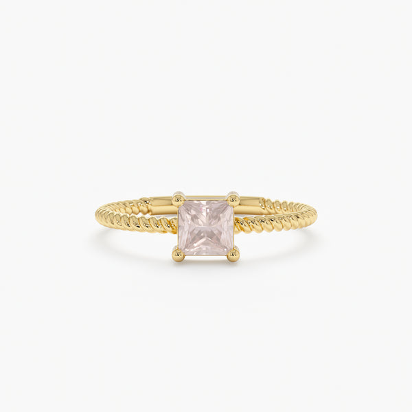 Prong Set Rose Quartz Ring