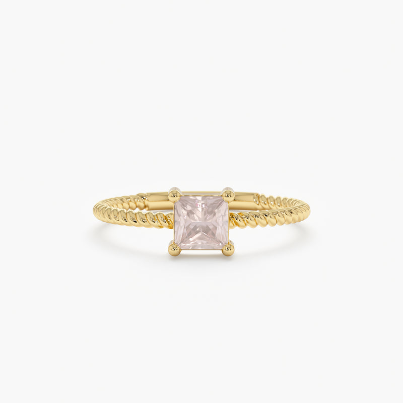 Prong Set Rose Quartz Ring