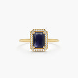  Sapphire and Diamond Ring 14k Art Deco Sapphire Ring