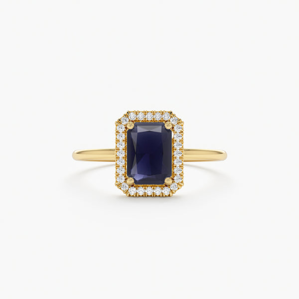  Sapphire and Diamond Ring 14k Art Deco Sapphire Ring
