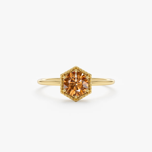 Natural Citrine Gold Ring