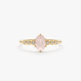 Rose Quartz Diamond Ring