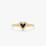 Diamond Black Heart Ring