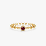 Ruby Bezel Chain Ring