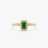 Emerald and Diamond Engagement Ring
