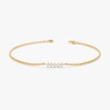 Solid Gold Diamond Cluster Bracelet