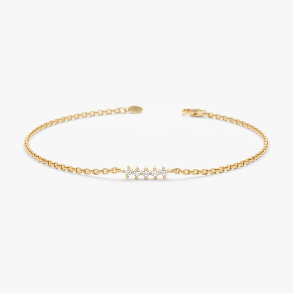 Solid Gold Diamond Cluster Bracelet