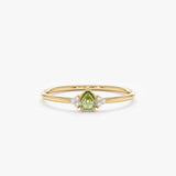 Petite Peridot Diamond Ring