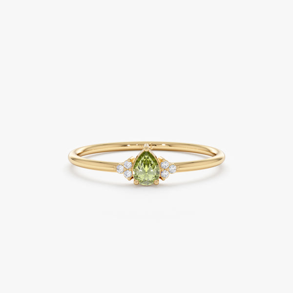 Petite Peridot Diamond Ring