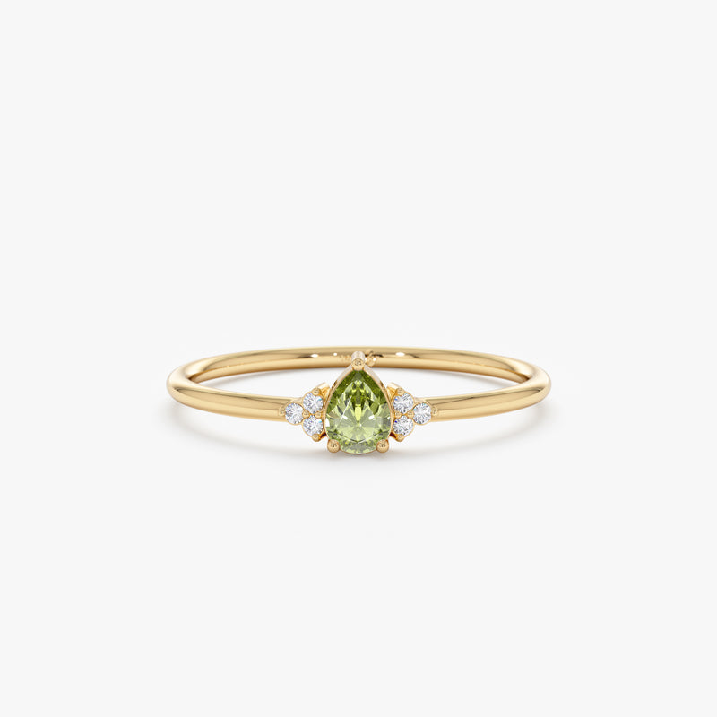 Petite Peridot Diamond Ring