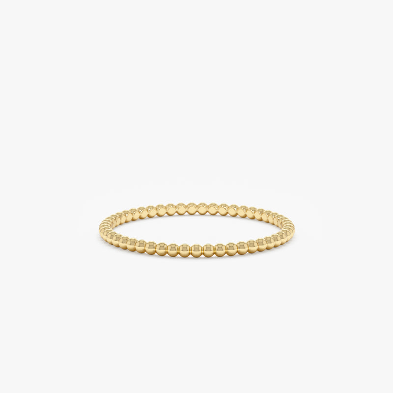 Classic Gold Beaded Ring - 1.2 mm