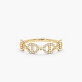 Yellow Gold Diamond Link Ring