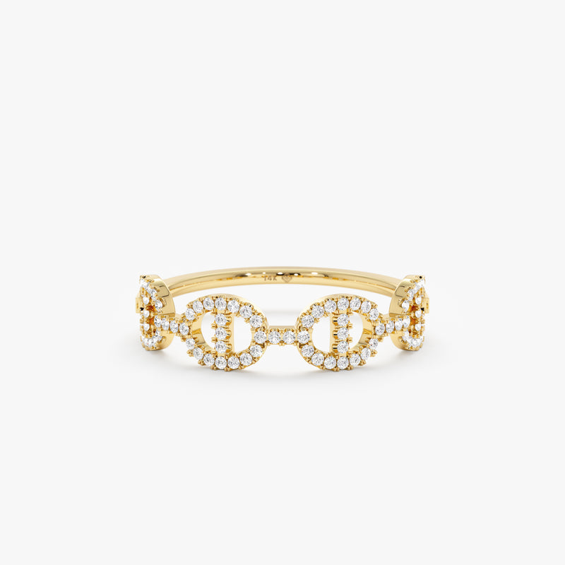 Yellow Gold Diamond Link Ring