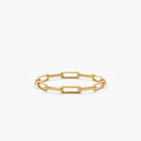 Solid Gold Paperclip Chain Ring