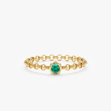 Emerald Bezel Chain Ring